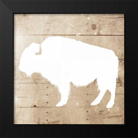 White On Wood Buffalo Black Modern Wood Framed Art Print by Grey, Jace
