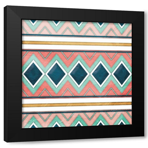 Cotton Candy Diamonds Black Modern Wood Framed Art Print by Grey, Jace