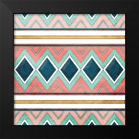 Cotton Candy Diamonds Black Modern Wood Framed Art Print by Grey, Jace