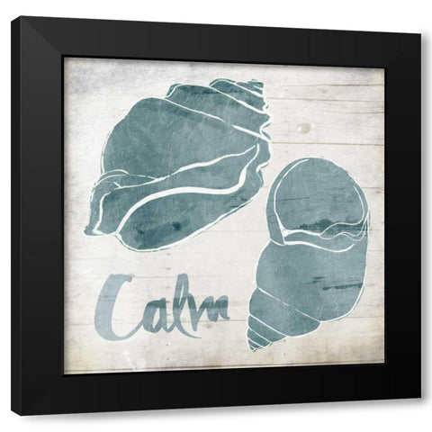 Calm Shells Black Modern Wood Framed Art Print by Grey, Jace
