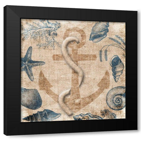 Anchor Cream Black Modern Wood Framed Art Print with Double Matting by Grey, Jace