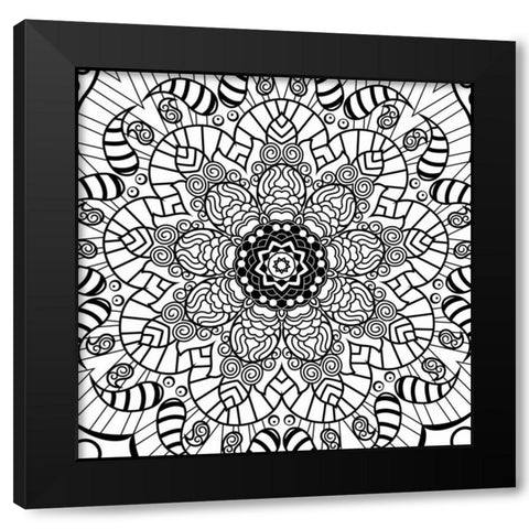 Calm Fire BW Black Modern Wood Framed Art Print with Double Matting by Grey, Jace