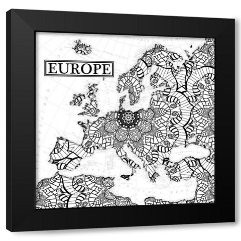 Europe Bloom Black Modern Wood Framed Art Print by Grey, Jace