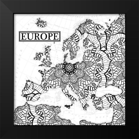 Europe Bloom Black Modern Wood Framed Art Print by Grey, Jace