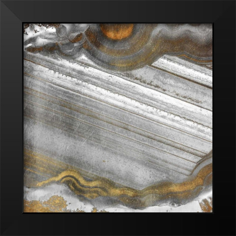 Gold Grey Flow Black Modern Wood Framed Art Print by Grey, Jace