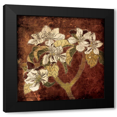 Ivory Floral Wood Black Modern Wood Framed Art Print with Double Matting by Grey, Jace