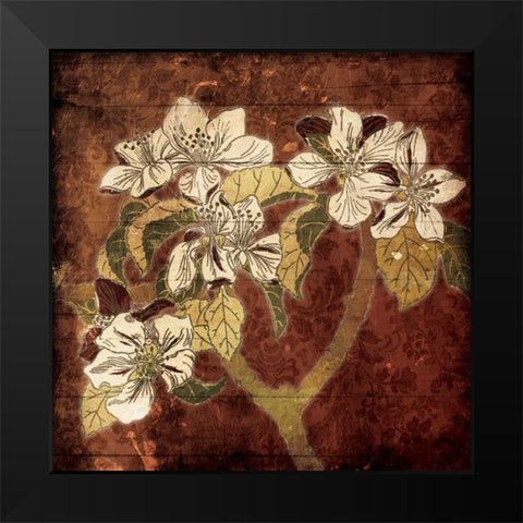 Ivory Floral Wood Black Modern Wood Framed Art Print by Grey, Jace