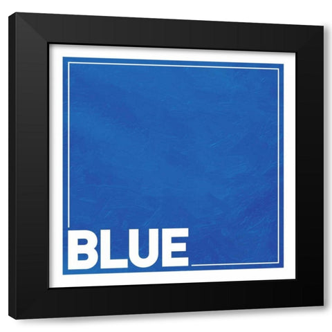 Blue Square Black Modern Wood Framed Art Print with Double Matting by Grey, Jace