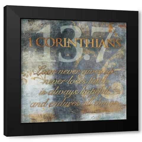 Never Gives Up Black Modern Wood Framed Art Print with Double Matting by Grey, Jace