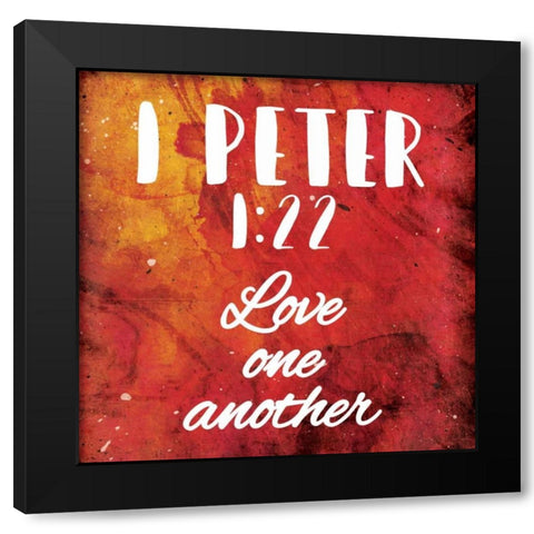 Love One Another Black Modern Wood Framed Art Print with Double Matting by Grey, Jace