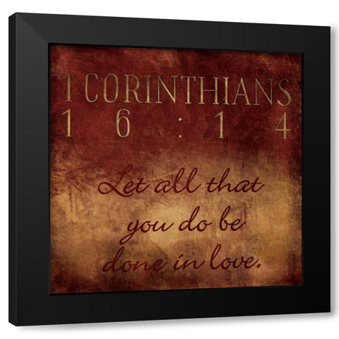 Done In Love Black Modern Wood Framed Art Print by Grey, Jace