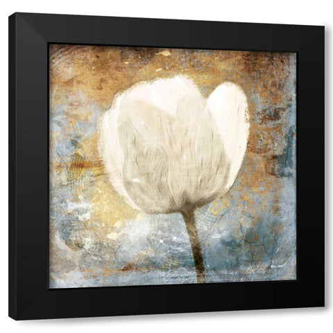 Golden White Blues Mate Black Modern Wood Framed Art Print with Double Matting by Grey, Jace