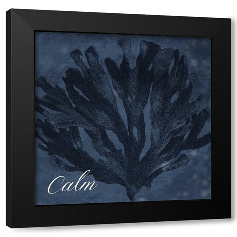 Blue Water Coral Calm Black Modern Wood Framed Art Print by Grey, Jace