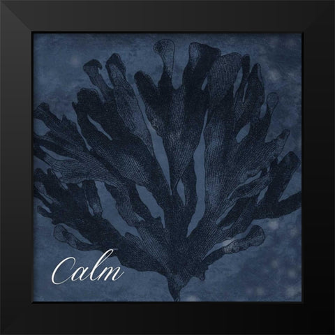 Blue Water Coral Calm Black Modern Wood Framed Art Print by Grey, Jace