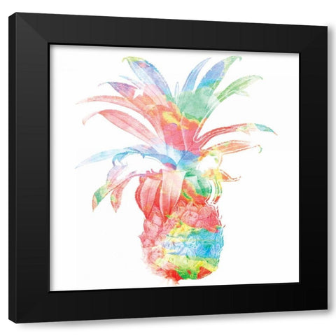 Colorful Pineapple Clean Black Modern Wood Framed Art Print by Grey, Jace