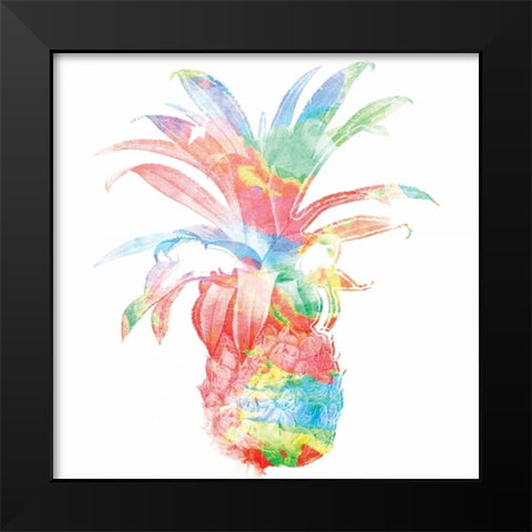 Colorful Pineapple Clean Black Modern Wood Framed Art Print by Grey, Jace