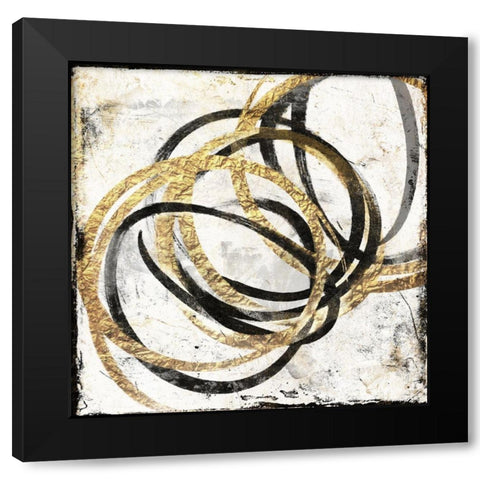 Gold Motion Black Modern Wood Framed Art Print with Double Matting by Grey, Jace