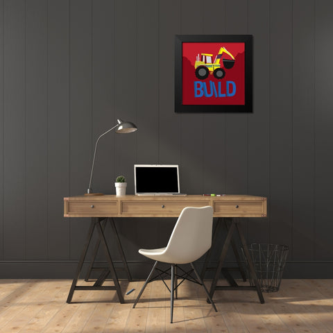 Build Black Modern Wood Framed Art Print by Grey, Jace