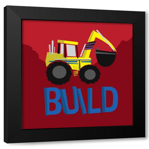 Build Black Modern Wood Framed Art Print by Grey, Jace