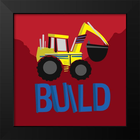 Build Black Modern Wood Framed Art Print by Grey, Jace