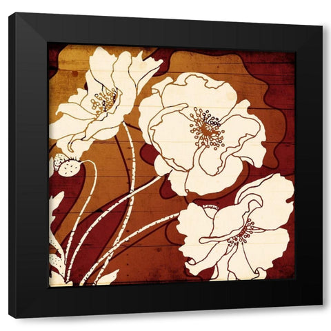 Fall Flower Power Black Modern Wood Framed Art Print with Double Matting by Grey, Jace