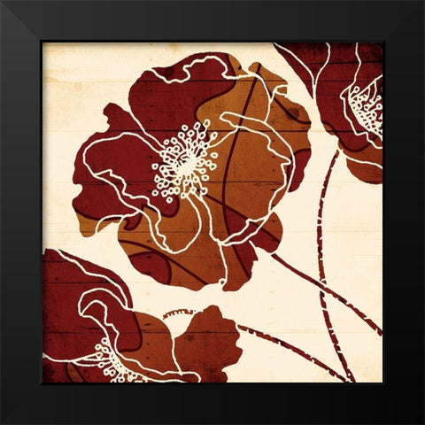 Fall Flower Power Mate Black Modern Wood Framed Art Print by Grey, Jace