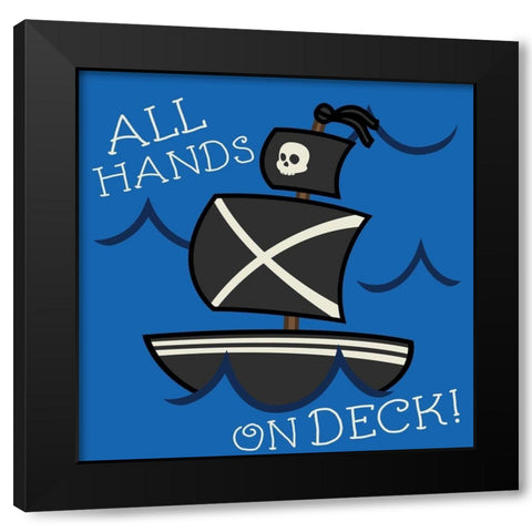 All Hands Black Modern Wood Framed Art Print by Grey, Jace