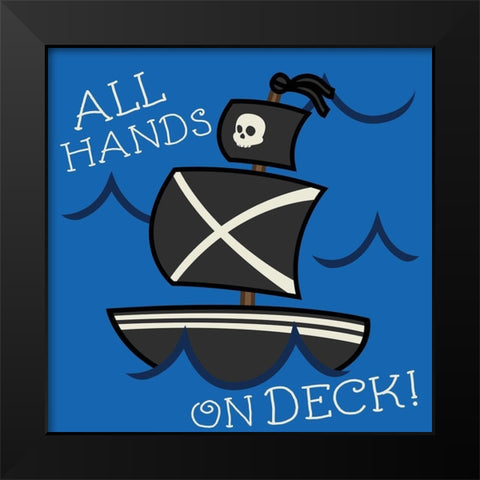 All Hands Black Modern Wood Framed Art Print by Grey, Jace