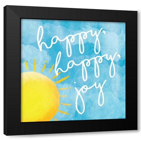 Happy Joy Black Modern Wood Framed Art Print by Grey, Jace