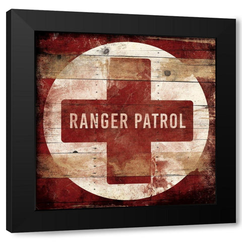 Ranger Patrol Red Black Modern Wood Framed Art Print with Double Matting by Grey, Jace