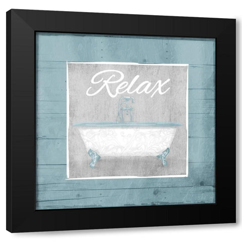 Relax Bath Wood Black Modern Wood Framed Art Print with Double Matting by Grey, Jace