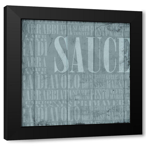 Blue Sauce Black Modern Wood Framed Art Print by Grey, Jace