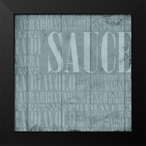 Blue Sauce Black Modern Wood Framed Art Print by Grey, Jace