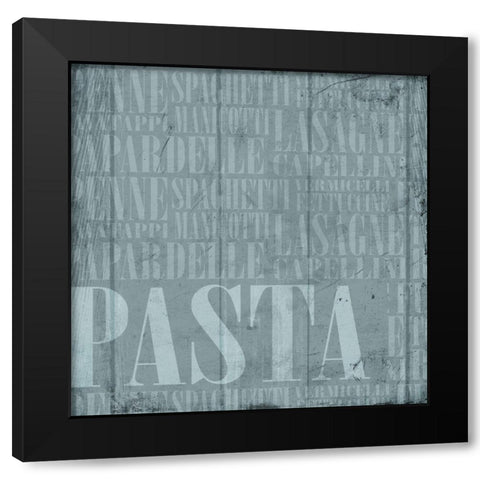 Blue Pasta Black Modern Wood Framed Art Print with Double Matting by Grey, Jace