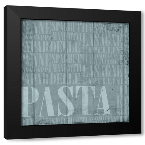 Blue Pasta Black Modern Wood Framed Art Print by Grey, Jace