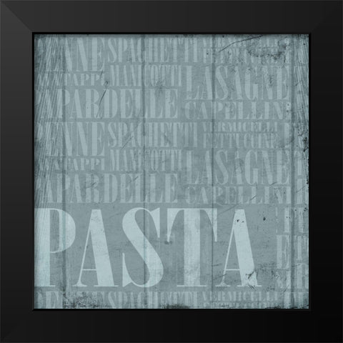 Blue Pasta Black Modern Wood Framed Art Print by Grey, Jace