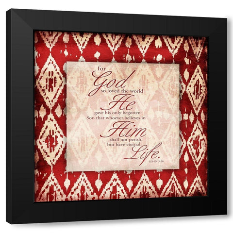 God Red Black Modern Wood Framed Art Print by Grey, Jace