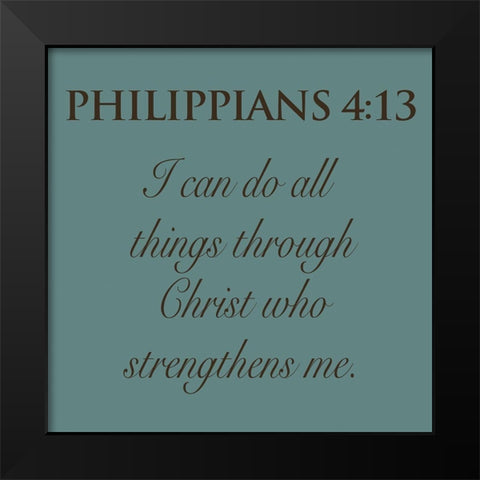 Philippians Black Modern Wood Framed Art Print by Grey, Jace