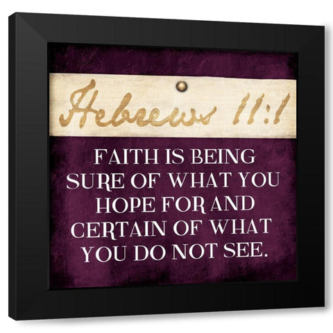 Faith Is Being Purple Black Modern Wood Framed Art Print by Grey, Jace