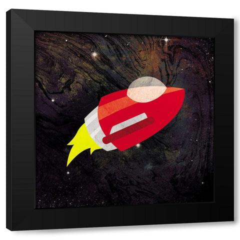 Spaceship Adventure Two Black Modern Wood Framed Art Print with Double Matting by Grey, Jace