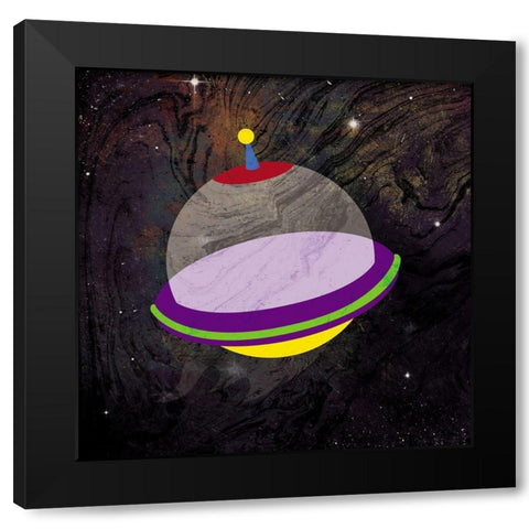 Spaceship Adventure Three Black Modern Wood Framed Art Print by Grey, Jace