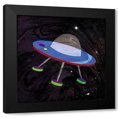 Spaceship Adventure Four Black Modern Wood Framed Art Print with Double Matting by Grey, Jace