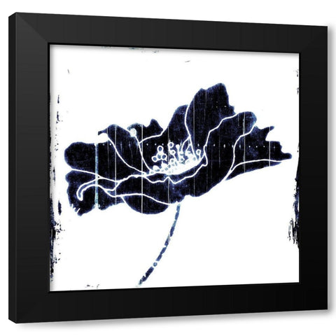 Blue Flower Mate Black Modern Wood Framed Art Print with Double Matting by Grey, Jace
