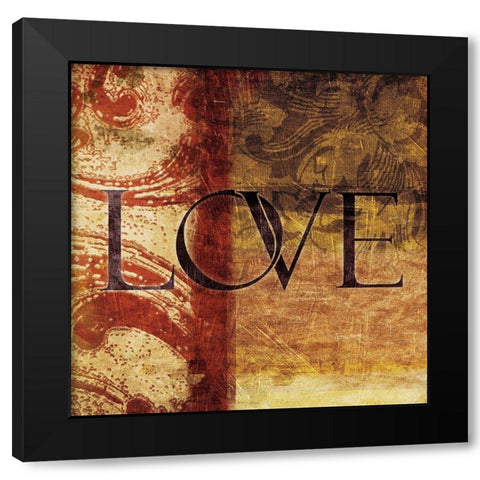 Love Red Black Modern Wood Framed Art Print with Double Matting by Grey, Jace