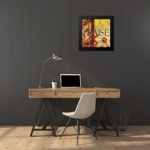 Praise Red Black Modern Wood Framed Art Print by Grey, Jace