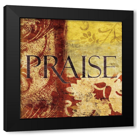 Praise Red Black Modern Wood Framed Art Print with Double Matting by Grey, Jace