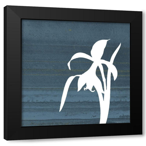 Granite Flower Mate Black Modern Wood Framed Art Print by Grey, Jave