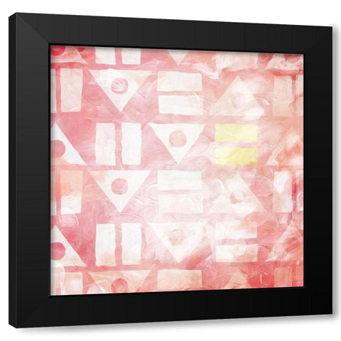 Blush Shapes Black Modern Wood Framed Art Print by Grey, Jace