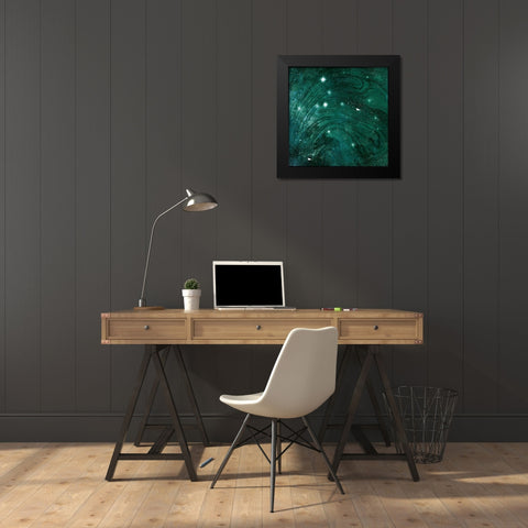 Emerald Galaxy Black Modern Wood Framed Art Print by Grey, Jace