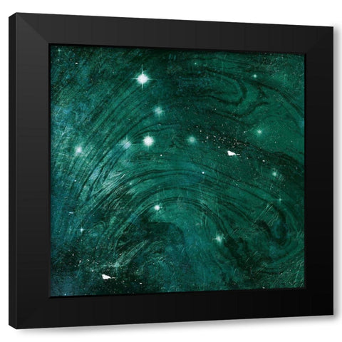 Emerald Galaxy Black Modern Wood Framed Art Print by Grey, Jace